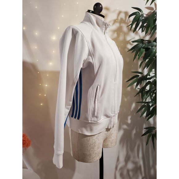 Vtg Y2K Adidas Womens 3 Stripe Zip Track Jacket Size L Pockets 2005 Active Sport - Picture 3 of 15